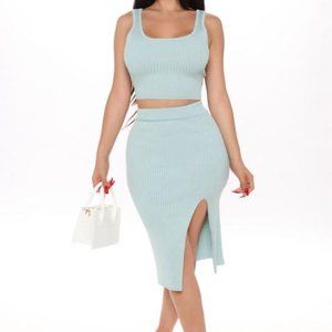 Undeniable Pleasures Skirt Set - Mint